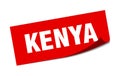 Kenya sticker. Kenya square peeler sign.