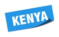 Kenya sticker. Kenya square peeler sign.