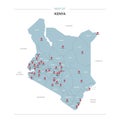 Kenya vector map.