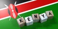 Kenya - wooden cubes and country flag