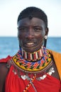 Kenya: Young Masai Men with traditional neckrings in MOmbassa Ci Royalty Free Stock Photo