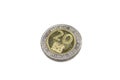 A Kenyan coin isolated on a white background Royalty Free Stock Photo