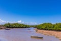 Seascape Wooden Boats In Vanga Last Town In Kenya Kwale County Streets Business Settlement In Coastal Region East Africa