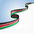 Kenyan flag wavy abstract background. Vector illustration. Royalty Free Stock Photo