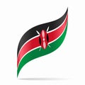 Kenyan flag wavy abstract background. Vector illustration