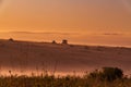 African Landscape Morning Sunrise Beautiful Fog Golden Clouds Sky Nature In Nairobi National Park Kenya East African Royalty Free Stock Photo