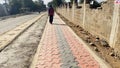 Kenyan roads, local road construction with tile pavements Ziwani in Starehe Constituency in Nairobi Kenya