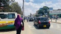 Kenyan roads, matatu public transport on Park Road in Starehe Constituency in Nairobi Kenya