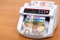 Kenyan Shillings in the counting machine Royalty Free Stock Photo