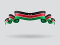 Kenyan wavy flag. Vector illustration.