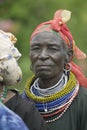 Kenyan women stand in line to get health checkup for HIV/AIDS at the Pepo La Tumaini Jangwani, HIV/AIDS Community Rehabilitation Royalty Free Stock Photo