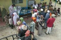 Kenyan women stand in line to get health checkup for HIV/AIDS at the Pepo La Tumaini Jangwani, HIV/AIDS Community Rehabilitation Royalty Free Stock Photo