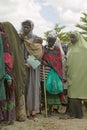 Kenyan women stand in line to get health checkup for HIV/AIDS at the Pepo La Tumaini Jangwani, HIV/AIDS Community Rehabilitation Royalty Free Stock Photo