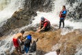 Tourist enjoy the beautiful of Lasir waterfall, Kenyir Lake, Terengganu. Lasir waterfall also