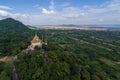 Kep Cambodia, Wat Samathi Pagoda Stupa in Krong Kaeb Asia Aerial Drone Photo