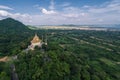 Kep Cambodia, Wat Samathi Pagoda Stupa in Krong Kaeb Asia Aerial Drone Photo