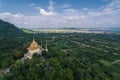 Kep Cambodia, Wat Samathi Pagoda Stupa in Krong Kaeb Asia Aerial Drone Photo