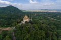 Kep Cambodia, Wat Samathi Pagoda Stupa in Krong Kaeb Asia Aerial Drone Photo