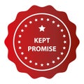 kept promise stamp on white Royalty Free Stock Photo