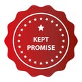 kept promise stamp on white Royalty Free Stock Photo