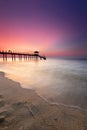 Kerachut Beach jetty with sunset background