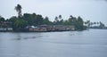 Kerala Backwater and Houseboats during Rain in Monsoon