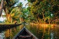 Kerala backwaters canoeing Royalty Free Stock Photo