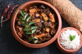 Kerala beef fry curry and brown rice