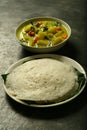 Appam with vegetable stew -Indian recipes.