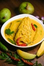 Kerala fish curry with raw mango coconut milk or Bengali Rohu or Barracuda Royalty Free Stock Photo