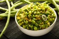 Green beans stir fry with coconut- thoran Royalty Free Stock Photo