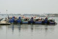 kerala, India- March 25, 2023 fishing boats halted in fort kochi boat yard during trawling ban in kerala