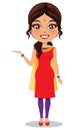 Indian woman wearing a salwar kameez suit - Vector