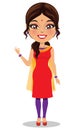 Indian woman wearing a salwar kameez suit - Vector