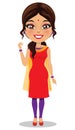 Indian woman wearing a salwar kameez suit - Vector