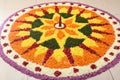 Kerala Onam festival Flower bed or Pookalam, India