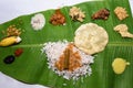 Kerala Onam festival sadhya, traditional Indian vegetarian lunch Royalty Free Stock Photo
