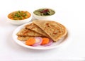 Kerala Paratha Indian Food with Salad