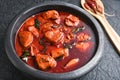 Kerala red fish curry in clay pot, Indian fish curry Royalty Free Stock Photo