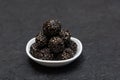 Kerala snack, black sesame seed balls in India