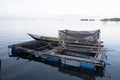 This is Keramba, a traditional fish farming tool that floats in the middle of the sea Royalty Free Stock Photo