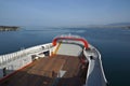 KERAMOTI, GREECE - APRIL 4, 2016: Ferry near village of Keramoti, East Macedonia and Thrace, Greece Royalty Free Stock Photo