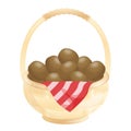 kiwi in basket or fruits in basket illustration