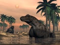 Keratocephalus dinosaurs - 3D render Royalty Free Stock Photo