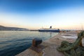Keratsini port at the dusk, Piraeus Royalty Free Stock Photo
