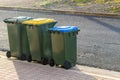 Kerbside bins ready for collection