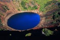 Kerid crater volcanic lake in September
