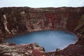 Kerid Kerith is a famous turquoise lake located in a volcanic creater and surrounded by magnificent hills of crimson red sand.