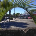 Kerikeri, New Zealand NZ - May 2, 2017: The one-way traffic sy Royalty Free Stock Photo