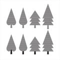 Illustration of a tree shape as a design element. symbols and vector